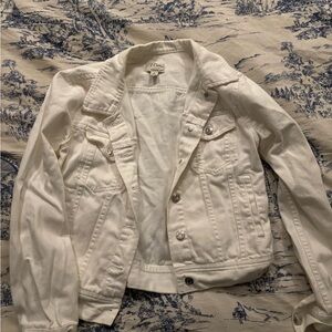 J. crew white denim jacket GUC Small